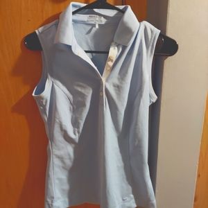 NWOT Nike Golf sleeveless polo in pastel baby blue